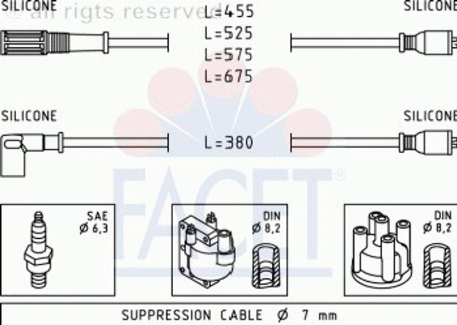FACET 4.8366 - Ignition Cable Kit autospares.lv