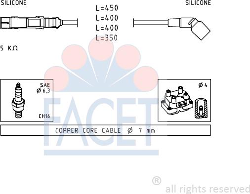 FACET 4.7069 - Ignition Cable Kit autospares.lv