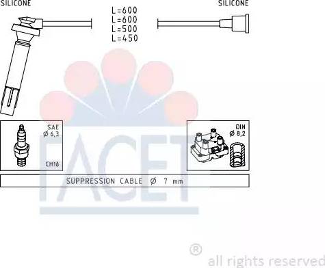 FACET 4.7100 - Ignition Cable Kit autospares.lv