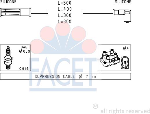 FACET 4.7244 - Ignition Cable Kit autospares.lv