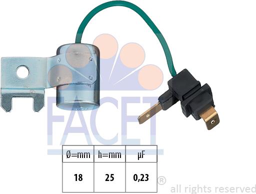 FACET 0.0179/157 - Condenser, ignition autospares.lv