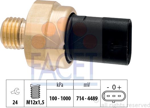 FACET 25.0001 - Sender Unit, oil pressure autospares.lv