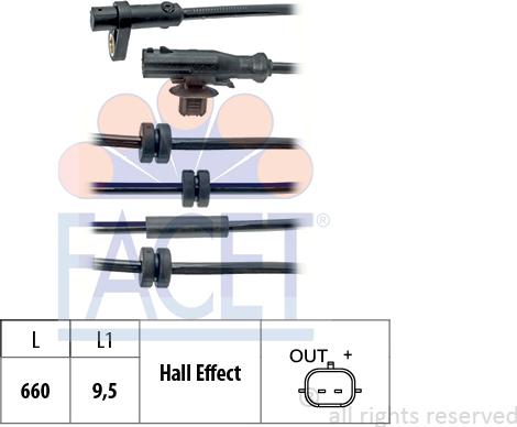 FACET 21.0126 - Sensor, wheel speed autospares.lv