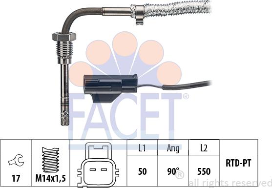 FACET 22.0089 - Sensor, exhaust gas temperature autospares.lv