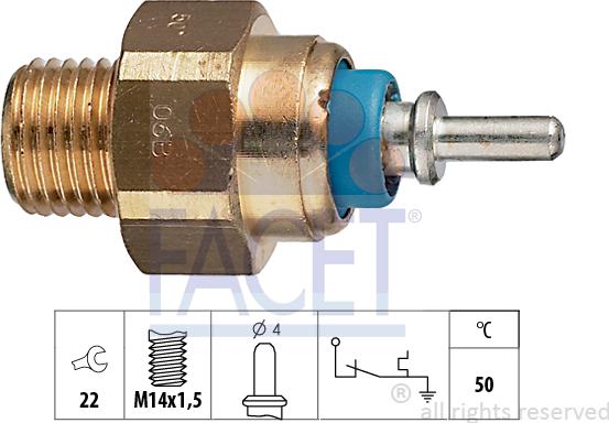 FACET 7.4070 - Sensor, coolant temperature autospares.lv