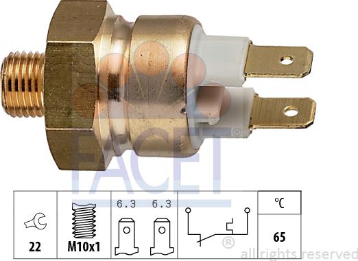 FACET 7.4112 - Sensor, coolant temperature autospares.lv