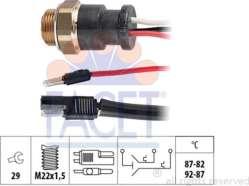 FACET 7.5601 - Temperature Switch, radiator / air conditioner fan autospares.lv