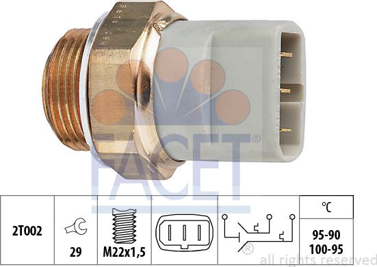 FACET 7.5616 - Temperature Switch, radiator / air conditioner fan autospares.lv