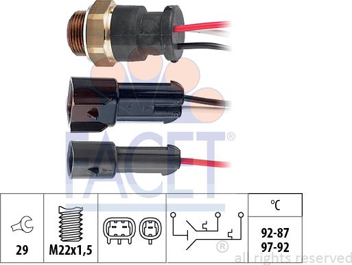 FACET 7.5610 - Temperature Switch, radiator / air conditioner fan autospares.lv