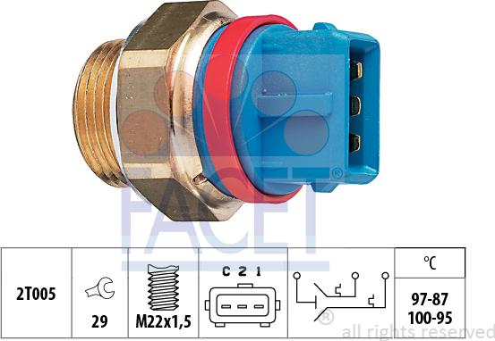 FACET 7.5631 - Temperature Switch, radiator / air conditioner fan autospares.lv