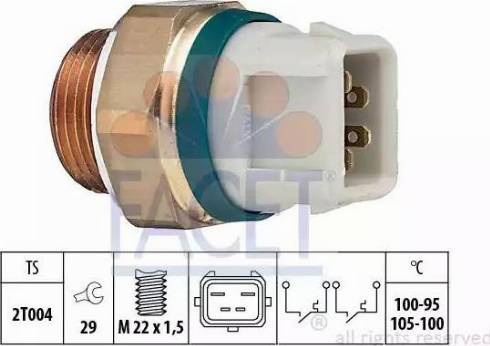 FACET 7.5638 - Temperature Switch, radiator / air conditioner fan autospares.lv