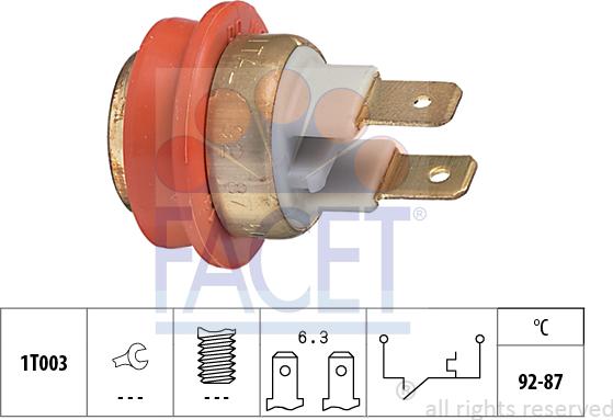 FACET 7.5042 - Temperature Switch, radiator / air conditioner fan autospares.lv