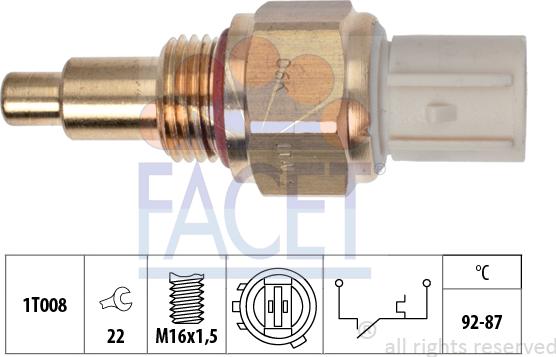 FACET 7.5050 - Temperature Switch, radiator / air conditioner fan autospares.lv