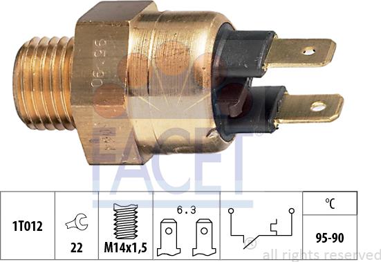 FACET 7.5064 - Temperature Switch, radiator / air conditioner fan autospares.lv