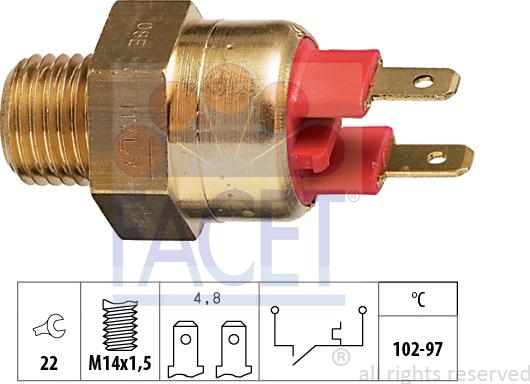 FACET 7.5063 - Temperature Switch, radiator / air conditioner fan autospares.lv