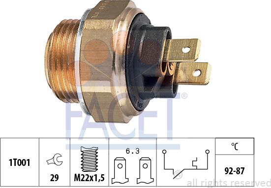 FACET 7.5005 - Temperature Switch, radiator / air conditioner fan autospares.lv