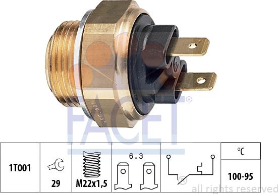 FACET 7.5019 - Temperature Switch, radiator / air conditioner fan autospares.lv