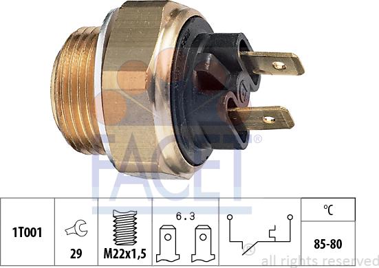 FACET 7.5018 - Temperature Switch, radiator / air conditioner fan autospares.lv