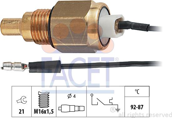 FACET 7.5039 - Temperature Switch, radiator / air conditioner fan autospares.lv
