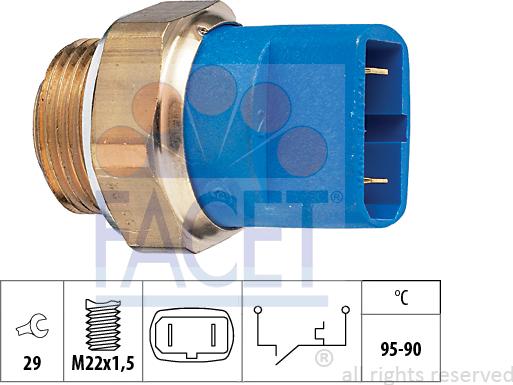 FACET 7.5032 - Temperature Switch, radiator / air conditioner fan autospares.lv