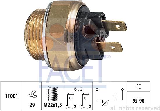 FACET 7.5020 - Temperature Switch, radiator / air conditioner fan autospares.lv