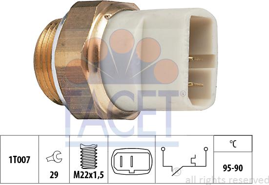 FACET 7.5027 - Temperature Switch, radiator / air conditioner fan autospares.lv