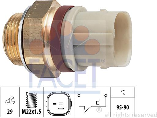 FACET 7.5197 - Temperature Switch, radiator / air conditioner fan autospares.lv