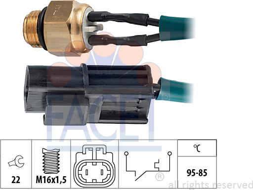 FACET 7.5100 - Temperature Switch, radiator / air conditioner fan autospares.lv