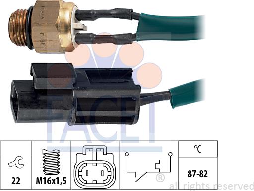 FACET 7.5112 - Temperature Switch, radiator / air conditioner fan autospares.lv