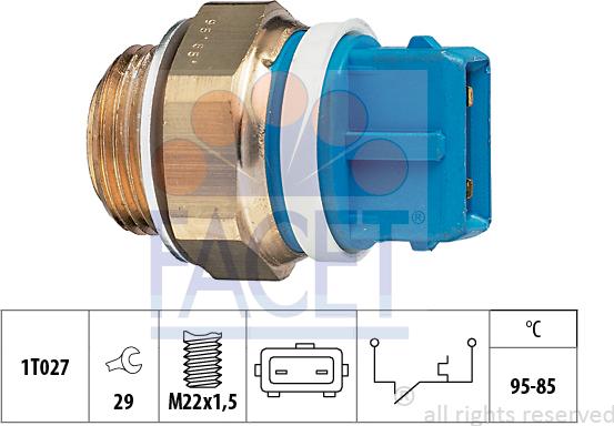 FACET 7.5122 - Temperature Switch, radiator / air conditioner fan autospares.lv