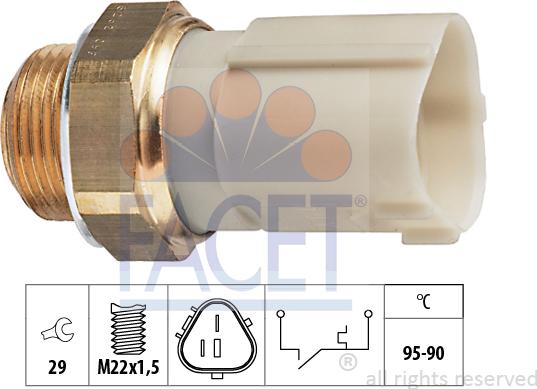 FACET 7.5262 - Temperature Switch, radiator / air conditioner fan autospares.lv