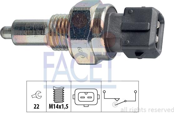 FACET 7.6099 - Switch, reverse light autospares.lv