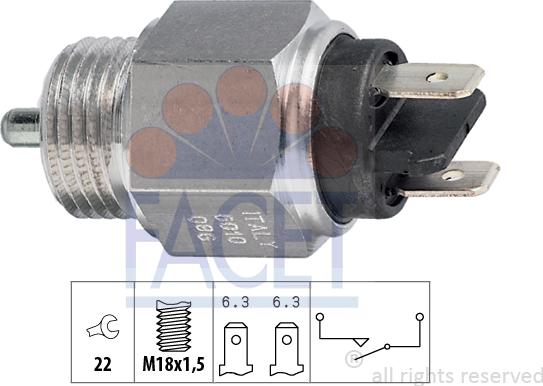 FACET 7.6010 - Switch, reverse light autospares.lv