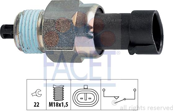 FACET 7.6142 - Switch, reverse light autospares.lv