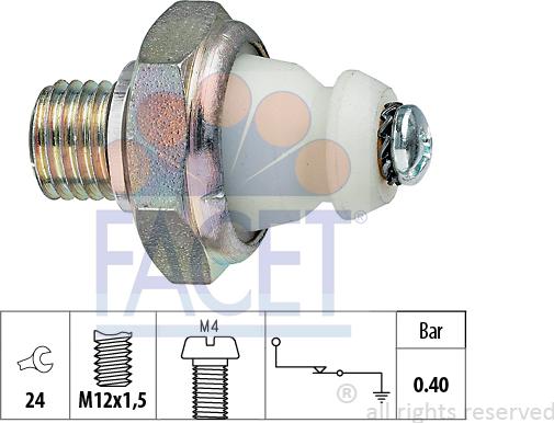 FACET 7.0098 - Sender Unit, oil pressure autospares.lv