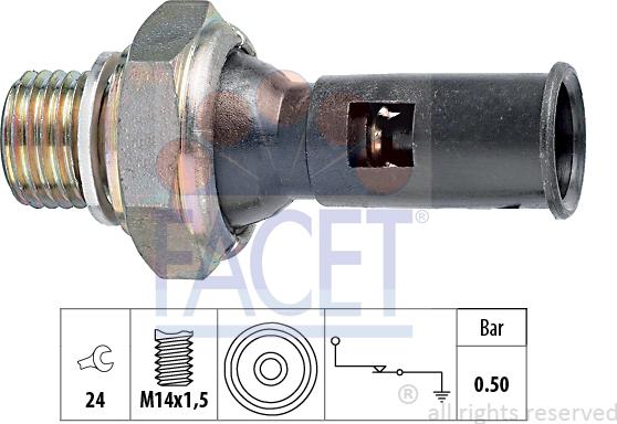 FACET 7.0056 - Sender Unit, oil pressure autospares.lv