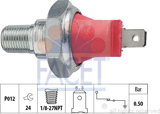 FACET 7.0027 - Sender Unit, oil pressure autospares.lv