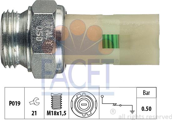 FACET 7.0075 - Sender Unit, oil pressure autospares.lv