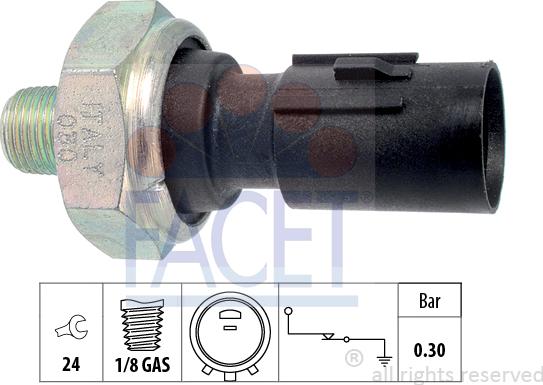 FACET 7.0195 - Sender Unit, oil pressure autospares.lv