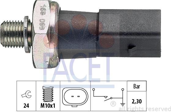 FACET 7.0190 - Sender Unit, oil pressure autospares.lv