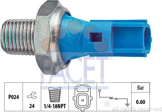 FACET 7.0147 - Sender Unit, oil pressure autospares.lv