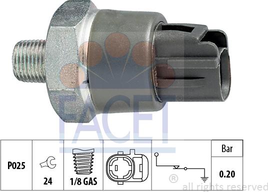 FACET 7.0114 - Sender Unit, oil pressure autospares.lv