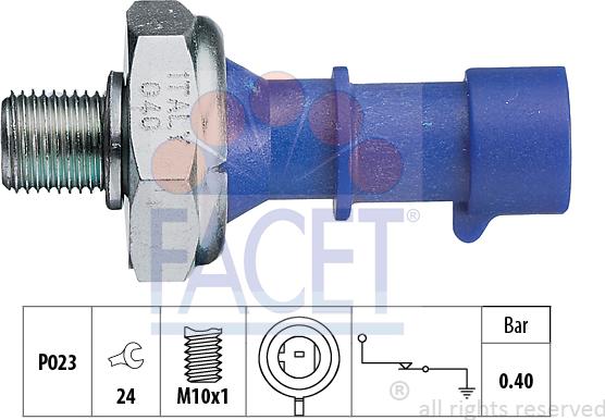 FACET 7.0183 - Sender Unit, oil pressure autospares.lv