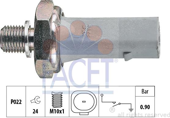 FACET 7.0134 - Sender Unit, oil pressure autospares.lv