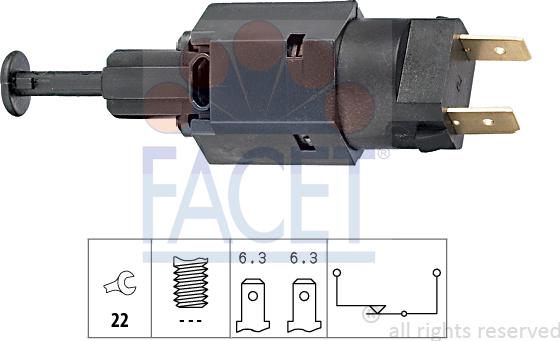 FACET 7.1050 - Brake Light Switch / Clutch autospares.lv