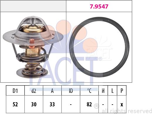 FACET 7.8947 - Coolant thermostat / housing autospares.lv