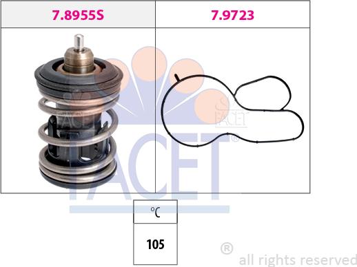 FACET 7.8955 - Coolant thermostat / housing autospares.lv