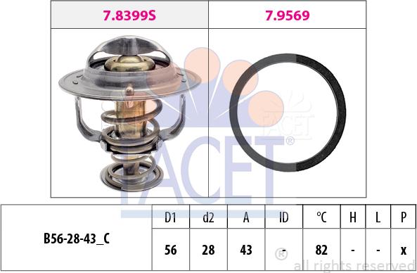 FACET 7.8444 - Coolant thermostat / housing autospares.lv