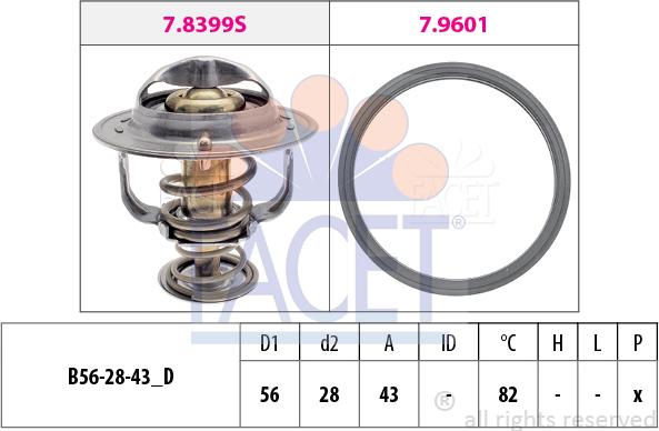 FACET 7.8404 - Coolant thermostat / housing autospares.lv