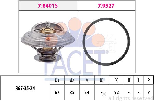 FACET 7.8401 - Coolant thermostat / housing autospares.lv